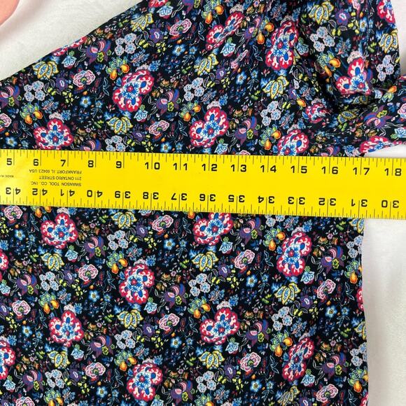 Frame Blouse Top Women XS One Shoulder Floral Print Long Sleeve Feminine Zip - Picture 10 of 15